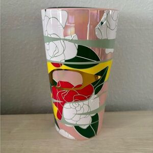 Starbucks 2024 Winter Alison Bremner Ceramic Tumbler Travel Mug Pink Gold